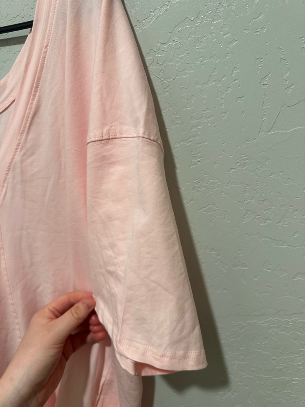 Light Blush V-Neck Tee Dress with Size Tag - Picture 7 of 10